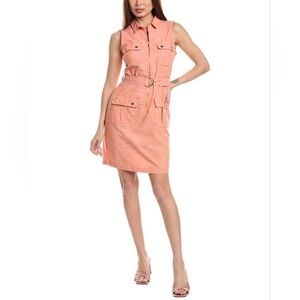 Sharagano Coral Peach Sleeveless Utility Dress